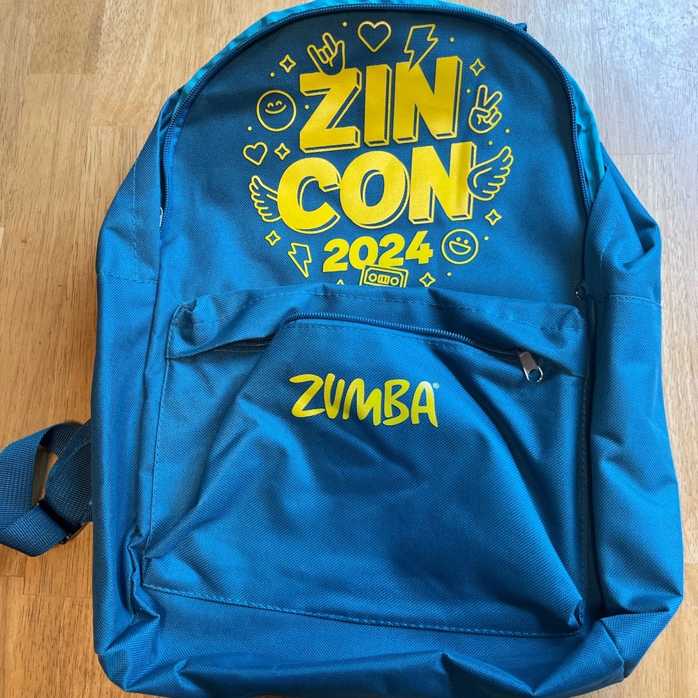 Zumba Fitness Teal Backpack with Yellow Graphics - ZINCon 2024